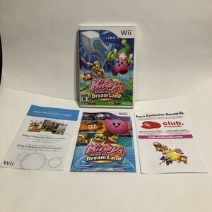 Kirby's Return to Dream Land Wii (Nintendo Wii, 2011) Case and Manual